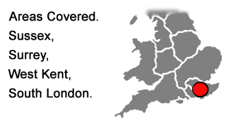 Areas Covered, Sussex, Surrey, West Kent, South London
